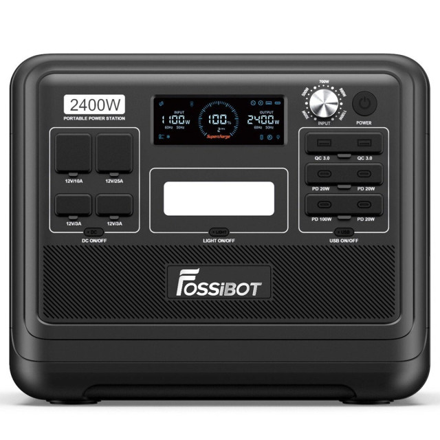 Купить зарядную станцию FOSSiBOT F2400 (2048 Вт·ч / 2400 Вт) — LiFePO4 электростанция с чистой синусоидой