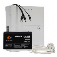 ДБЖ для роутера 12V Kraft + Акумулятор LogicPower 7Ah (Комплект з кабелями)