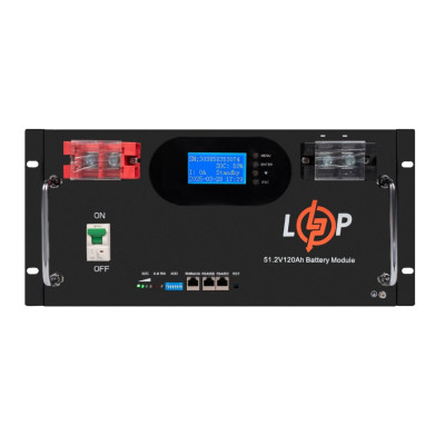 Аккумулятор LogicPower LP LiFePO4 51,2V - 120 Ah 6000Wh (Smart BMS 100A) с LCD RM AB RS485/CAN
