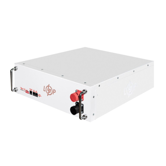 Акумулятор LogicPower LP LiFePO4 51,2V - 100 Ah (5120Wh) (BMS SP 100A/50А) RM RS485/CAN LCD WH Акумулятор LogicPower LP LiFePO4 51,2V - 100 Ah (5120Wh) (BMS SP 100A/50А) RM RS485/CAN LCD WH