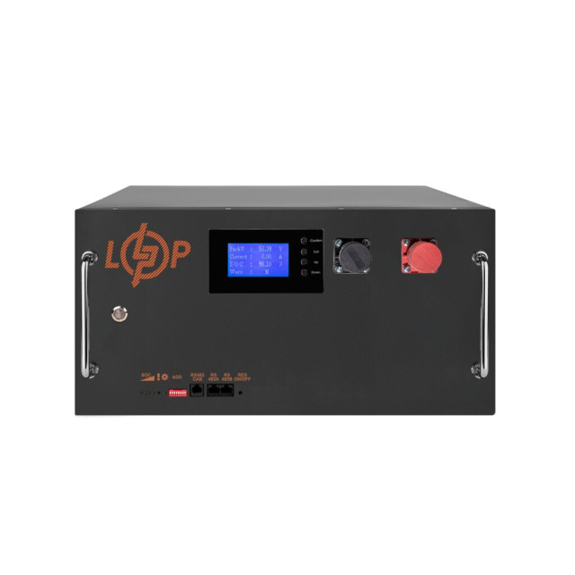 Акумулятор LogicPower LP LiFePO4 51,2V - 230 Ah (11776Wh) (BMS SP 200A/100А) RM RS485/CAN LCD BL Акумулятор LogicPower LP LiFePO4 51,2V - 230 Ah (11776Wh) (BMS SP 200A/100А) RM RS485/CAN LCD BL