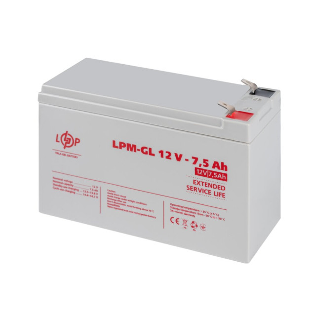Акумулятор гелевий LogicPower LPM-GL 12V - 7.5 Ah