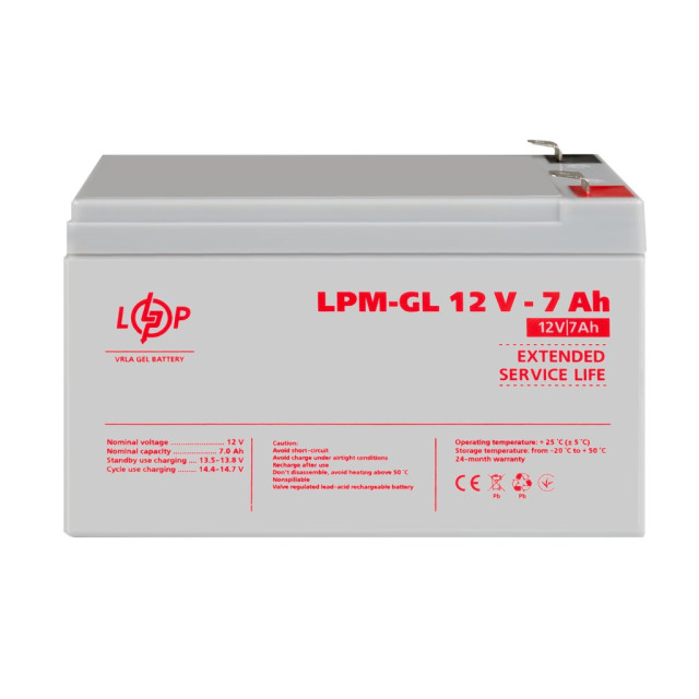 Акумулятор гелевий LogicPower LPM-GL 12V - 7 Ah
