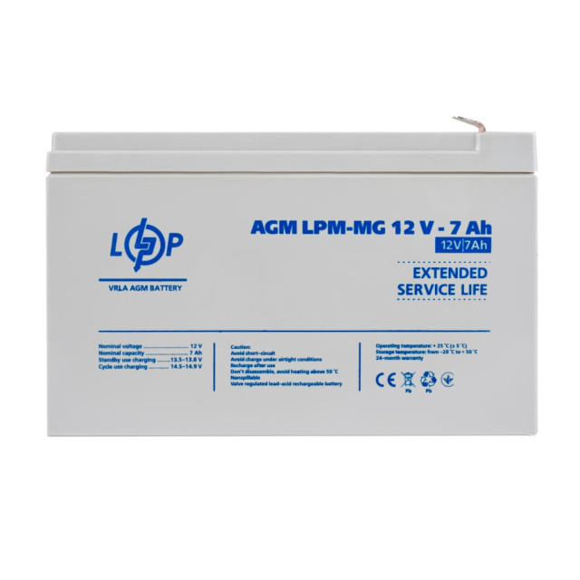 Акумулятор мультигелевий LogicPower LPM-MG 12V - 7 Ah Акумулятор мультигелевий LogicPower LPM-MG 12V - 7 Ah