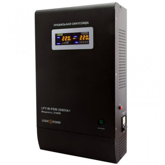 Джерело безперебійного живлення Logicpower LPY- W - PSW-3000VA + (2100Вт) 10A/15A