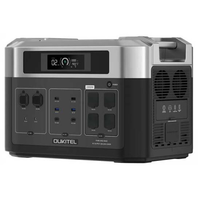 Купить зарядную станцию OUKITEL BP2000E (2048 Вт·ч / 2200 Вт) — LiFePO4 электростанция с чистой синусоидой