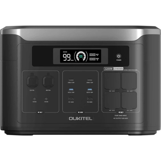 Купить зарядную станцию OUKITEL BP3000E (2048 Вт·ч / 3200 Вт) — Инверторная LiFePO4 станция