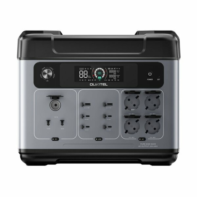 Купить зарядную станцию OUKITEL BP2000 (2048 Вт·ч / 2200 Вт) — LiFePO4 электростанция с чистой синусоидой