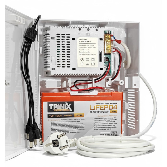 Безперебійник для роутера Trinix 36W 40000 mAh (128Wh) LiFePO4 - швидка зарядка
