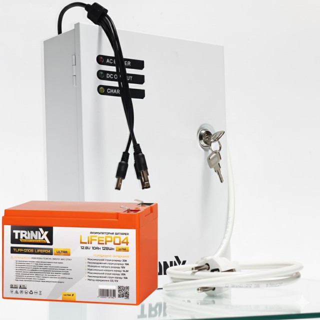 Безперебійник для роутера LiFePO4 40000 mAh (128Wh) 36W Trinix у металевому корпусі: 